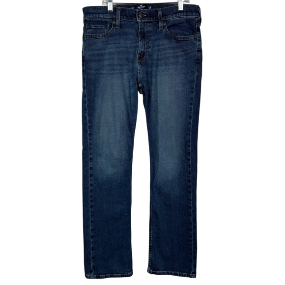 Hollister Epic Flex Men's Dark Wash Denim Boot Cut Bootcut Jeans 30x30 Western - Picture 1 of 5